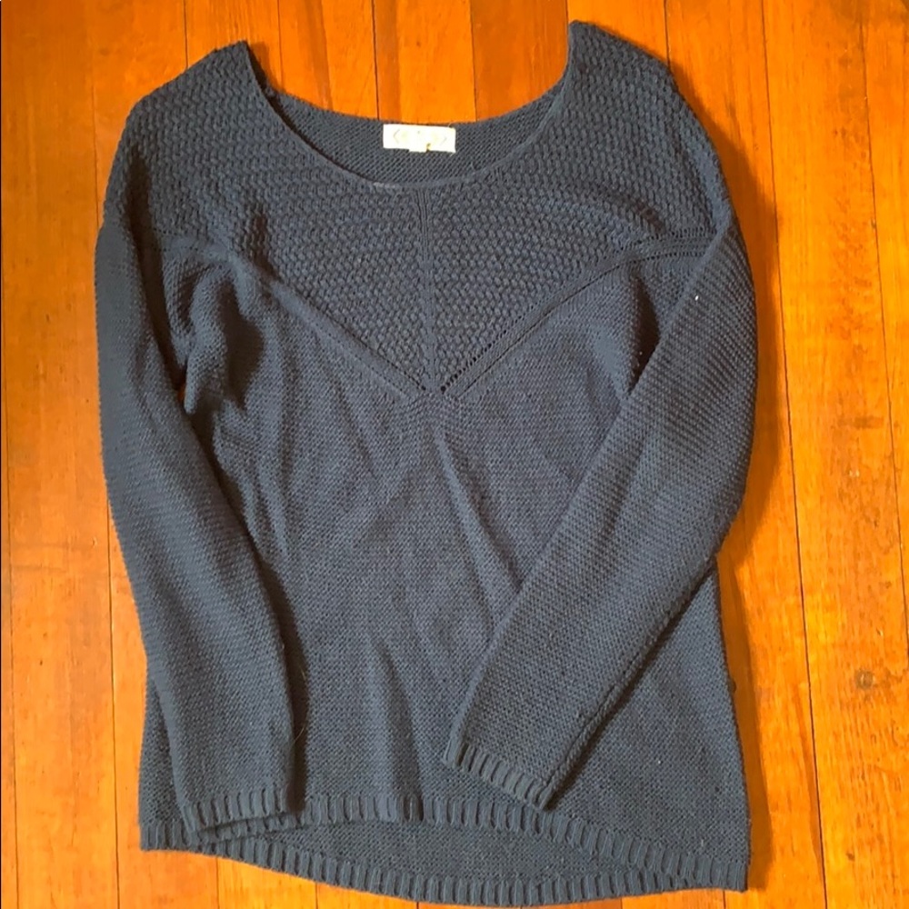 Navy blue knit sweater